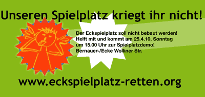 Demo: Rettet den Eckspielplatz