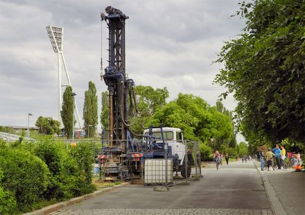 Achtung Baustelle: Probebohrungen im Mauerpark