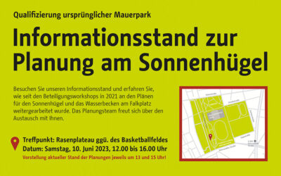 Mauerpark Qualifizierung: Infostand zur Planung am Sonnenhügel